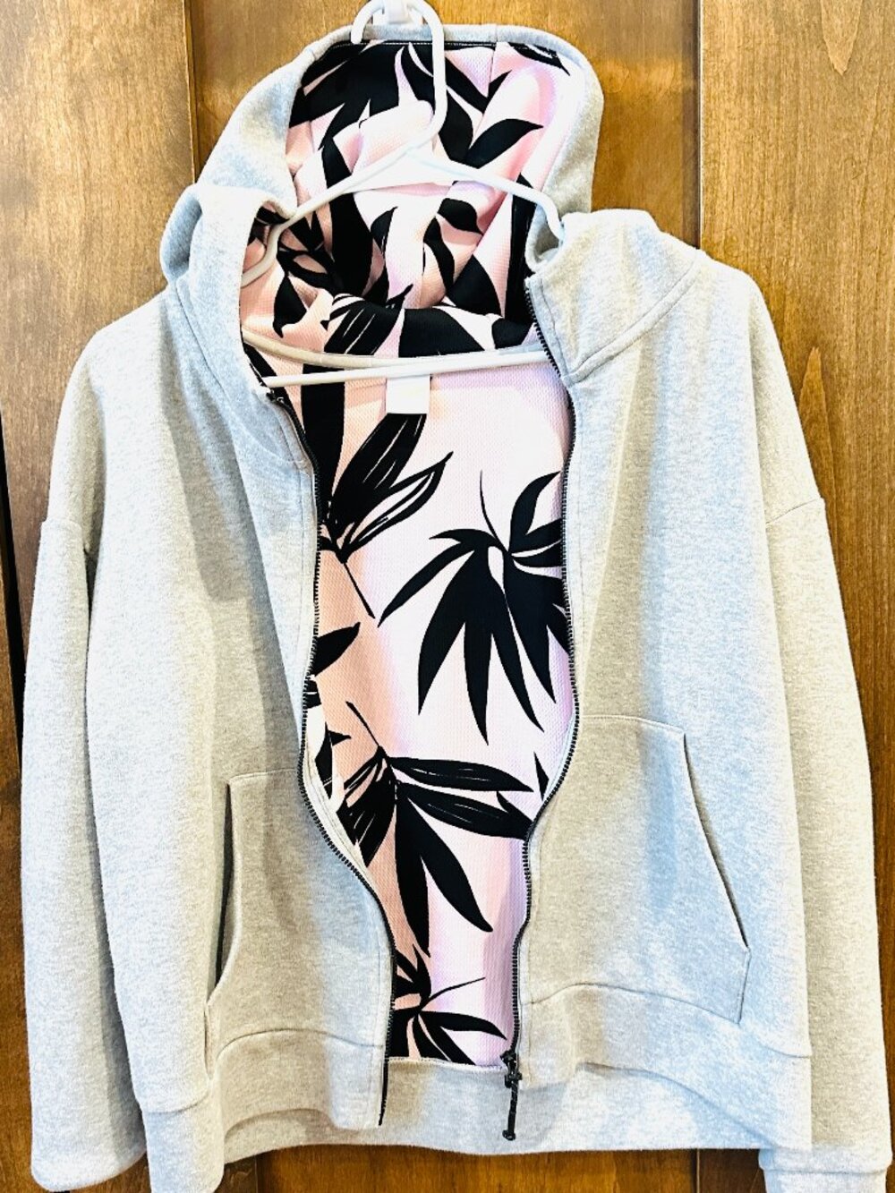 LOLE PINK PALM PRINT HOODIE MEDIUM